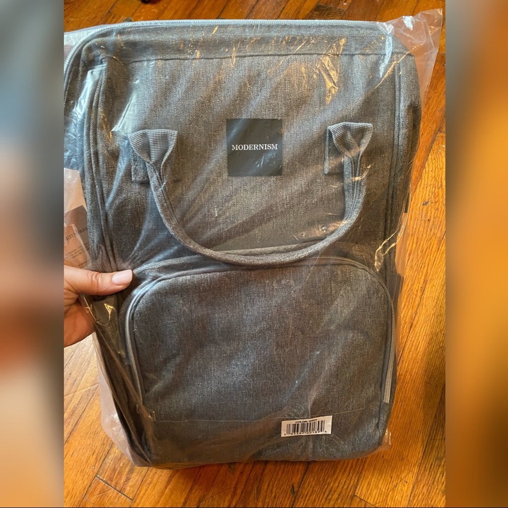 Gray MODERNISM Backpack Diaper Bag